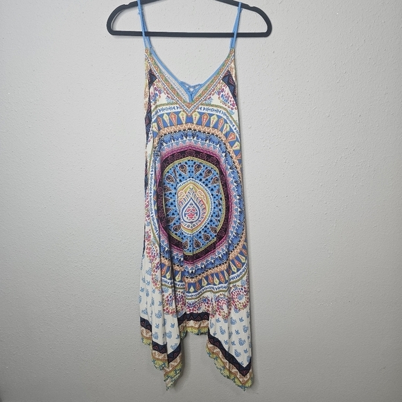 Flying Tomato Hanky Dress Womens S Small Flowy Boho Asymmetrical Hem Colorful - Picture 1 of 10